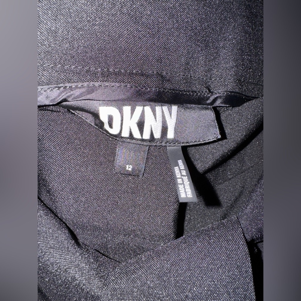 DKNY Black High Waisted Tie Waist Pants Size 12 Paperbag Ankle Work Chic NWOT - Picture 8 of 10